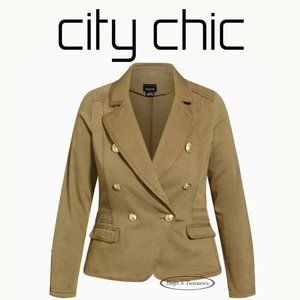CITY CHIC Military Style Denim Jacket